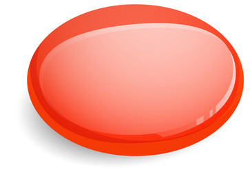 shiny red button with a reflective surface vector image