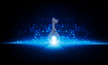 abstract pixel key door open light out technology vector image