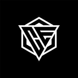 Ce logo monogram with triangle and hexagon modern Vector Image