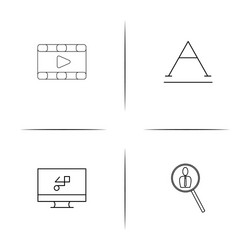 creative process and design simple linear icons vector image