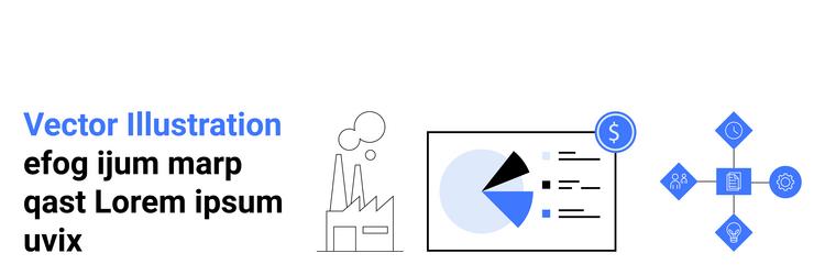 data analysis manufacturing and flowchart vector image