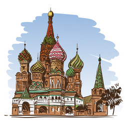 Moscow st basil cathedral Royalty Free Vector Image