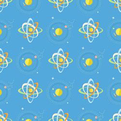 seamless pattern solar system and planets rotating vector image