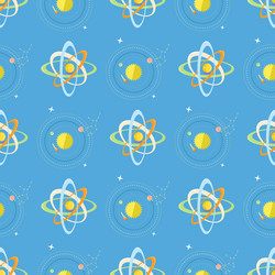 Seamless pattern solar system and planets rotating vector