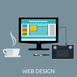 Web design graphic tablet and tool vector