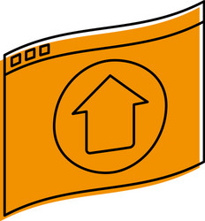 website or tab with upwards arrow icon image vector image
