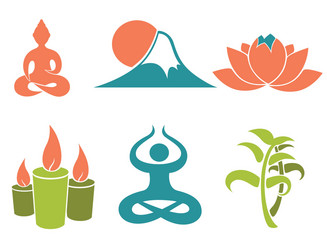 Zen & Meditation Symbols Vector Image