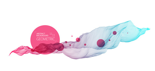 abstract background with waves 3d surface vector image