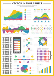 big pack of data visualization infographics vector image