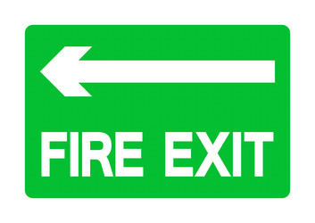 exit emergency green sign isolate on white vector image