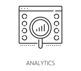 finance data analytics analysis thin line icon vector image