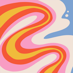 Retro Wavy Background - Groovy Patterns vector image
