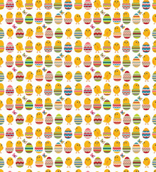 Seamless white pattern with easter eggs vector