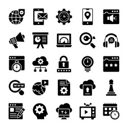 search engine optimization and web icons set vector image