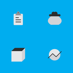 Set of simple job icons elements square diagram vector