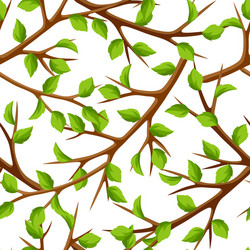 summer seamless pattern with branches of tree vector image