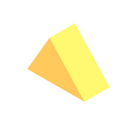 Triangular prism yellow color vector