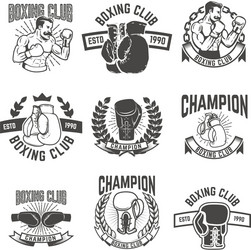 Boxing Club Elements Set Vector Image