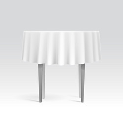 empty round table with tablecloth vector image