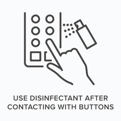 Hand Sanitizing Elevator Button vector image