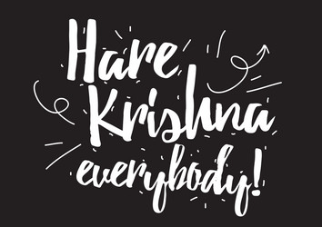 hare krishna everybody inscription greeting card vector