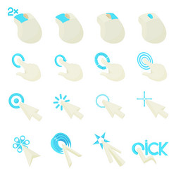 mouse pointer icons set cartoon style vector image