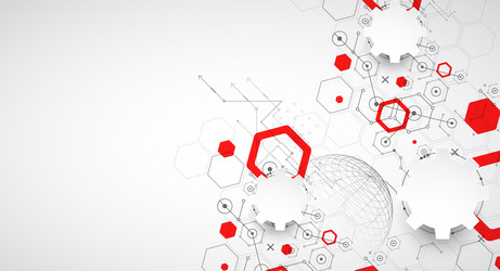 science and technology background using hexagon vector image