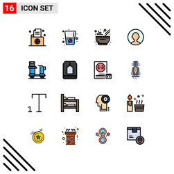 user interface pack 16 basic flat color filled vector image