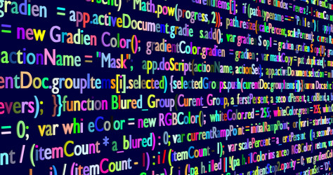 desktop source code and technology background vector image