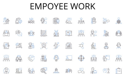 empoyee work line icons collection algorithms vector image