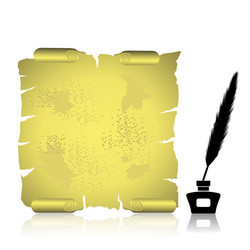 feather and scroll vector image