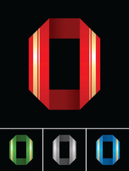 Folded Paper Number Zero vector image