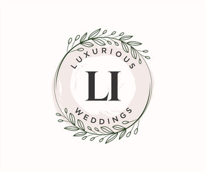 Li initials letter wedding monogram logos Vector Image