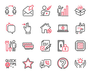 set technology icons related to graph vector