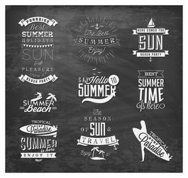 Summer Beach Calligraphy Set Vector Image