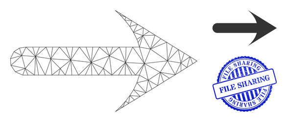 file sharing distress badge and web network vector image