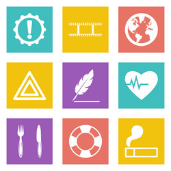 icons for web design and mobile applications set 9 vector image