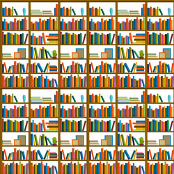 library bookstore - seamless pattern with books vector image