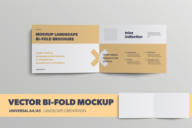 mockup bifold inside with abstract pattern vector