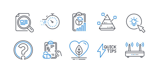 set science icons such as report timer vector image