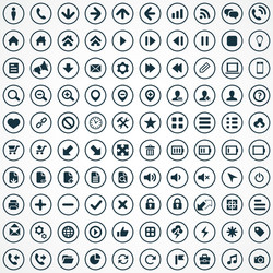 100 ui icons for web and mobile vector image