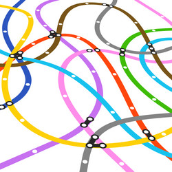 abstract color metro scheme in perspective vector image