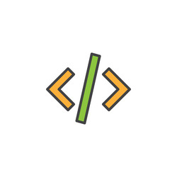 code icon in colored version vector image