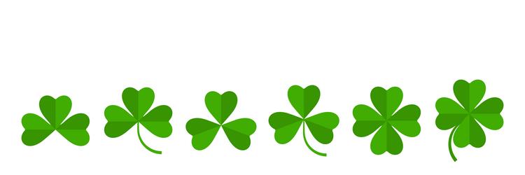 flat shamrock icons set clover three and four vector image