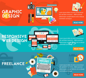graphic design responsive webdesign and freeance vector image