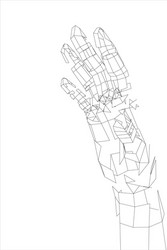 outline human hand wire-frame style vector