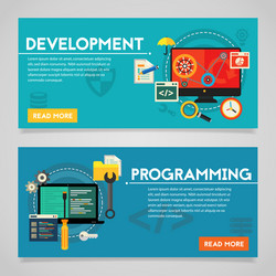 Programming and graphic design concept banners vector