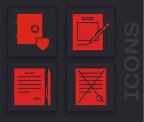 set delete file document safe with shield blank vector image