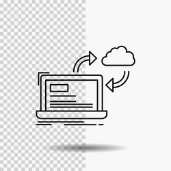 sync processing data dashboard arrows line icon vector image