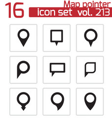 Black map icon set Royalty Free Vector Image - VectorStock